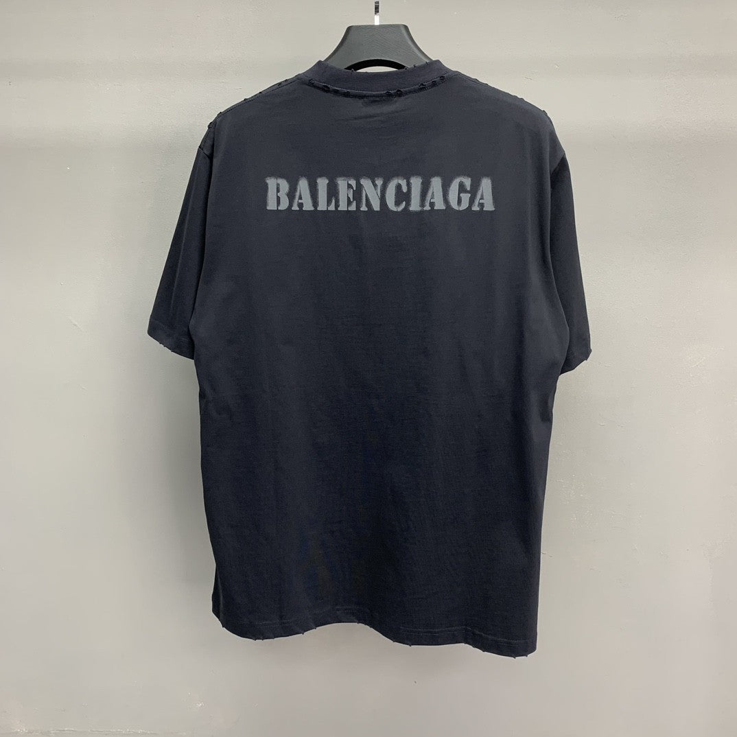「#2507」Balenciaga front and back T-shirt with blurred letters