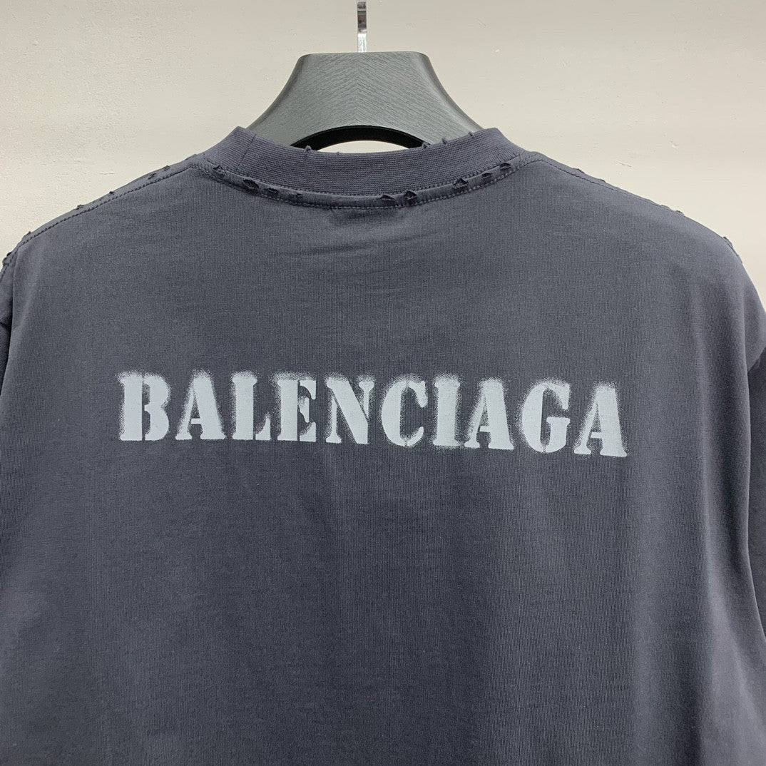 「#2507」Balenciaga front and back T-shirt with blurred letters