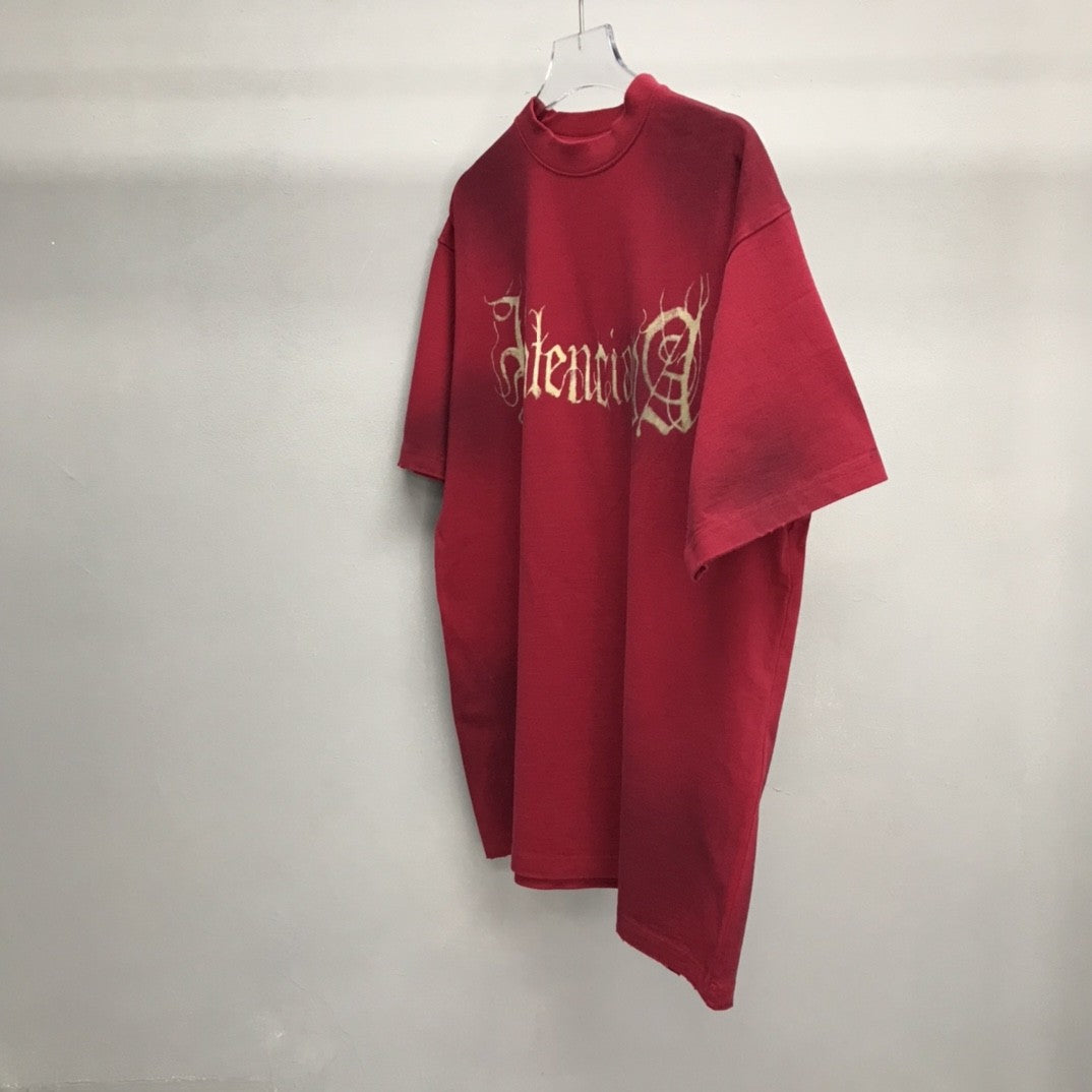 「#2508」Balenciaga Sanskrit lettering industrial paint T-shirt