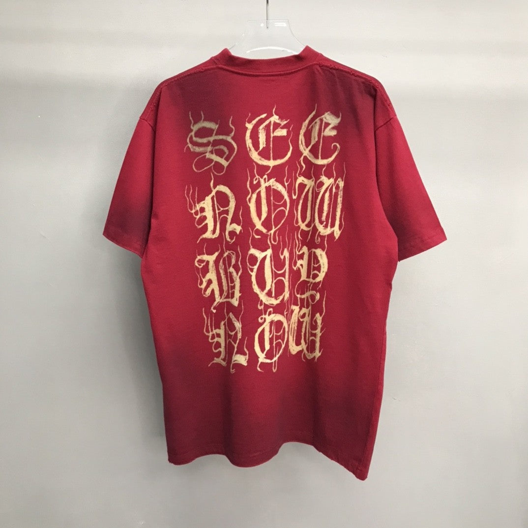 「#2508」Balenciaga Sanskrit lettering industrial paint T-shirt