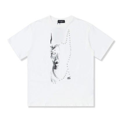 「#2683」Balenciaga 23Ss Drill Print Hound Design t-shirt