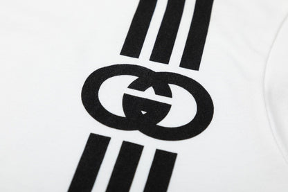 「#2685」Gucci  23SS double G vertical stripe foam printed t-shirt
