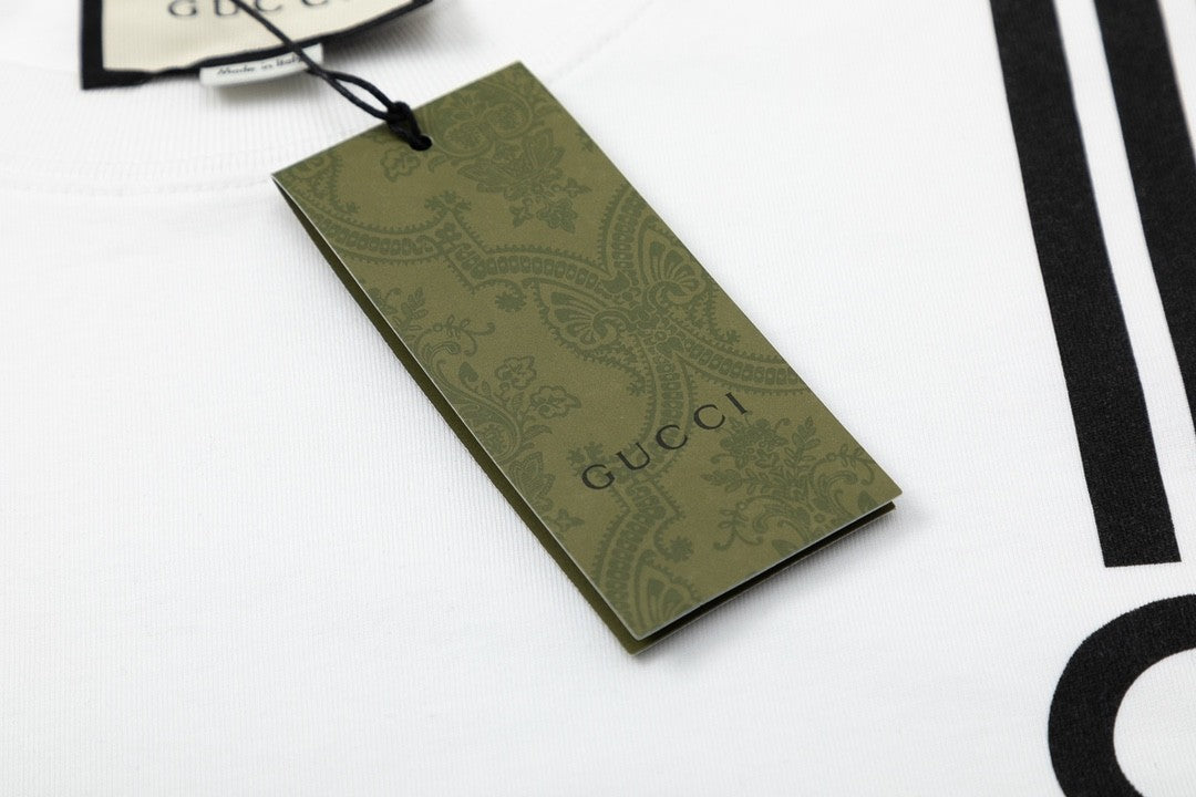 「#2685」Gucci  23SS double G vertical stripe foam printed t-shirt