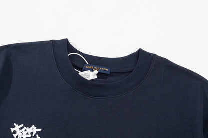 「#2732」Louis Vuitton 23ss small plane full print pattern gold classic T-shirt
