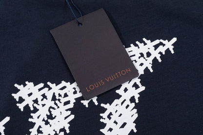 「#2732」Louis Vuitton 23ss small plane full print pattern gold classic T-shirt