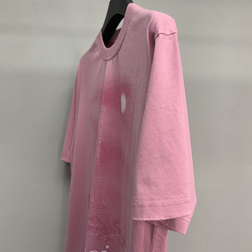 「#2792」Balenciaga double back embroidered short sleeves