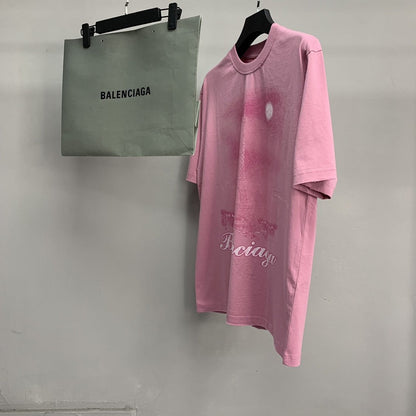 「#2792」Balenciaga double back embroidered short sleeves