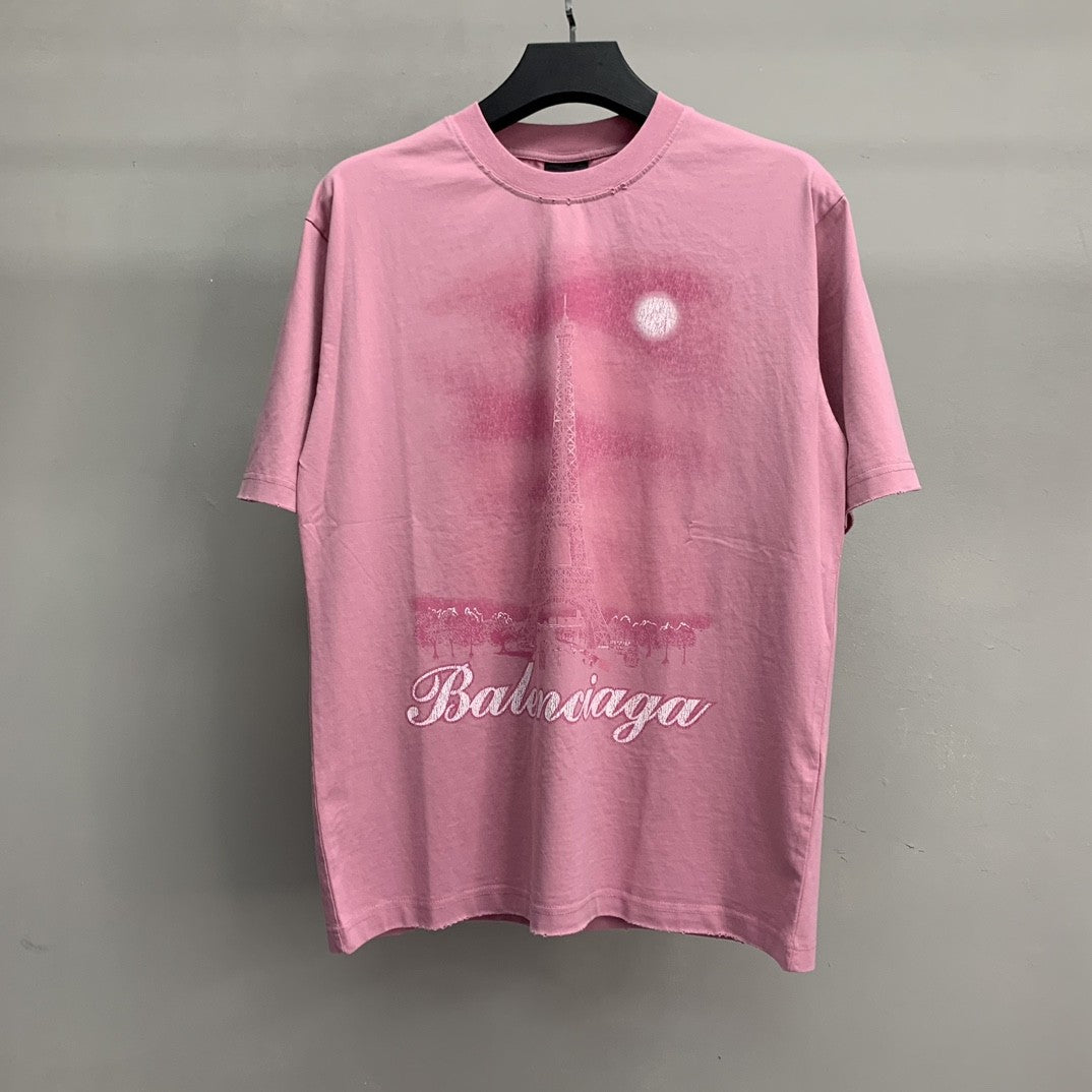 「#2792」Balenciaga double back embroidered short sleeves