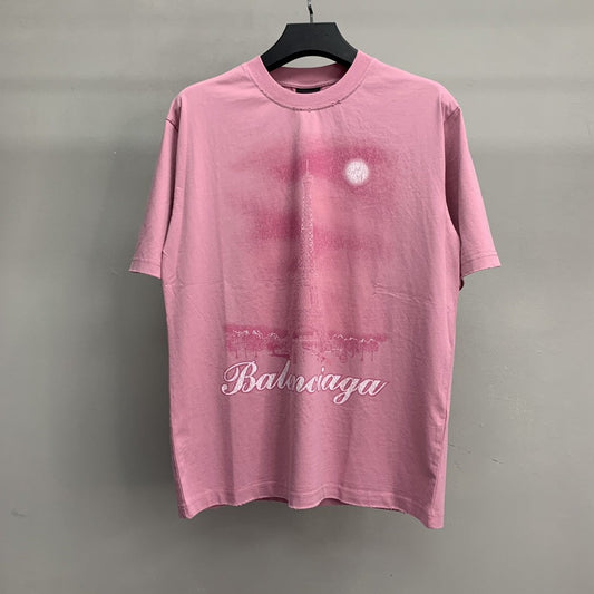 「#2792」Balenciaga double back embroidered short sleeves