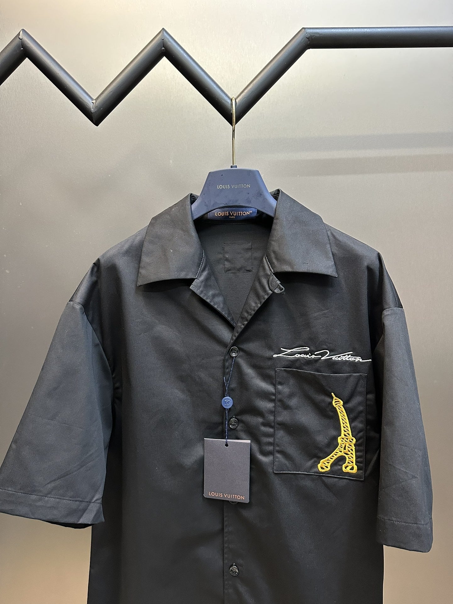 「#2791」Louis Vuitton Iron Tower embroidered monogrammed shirt