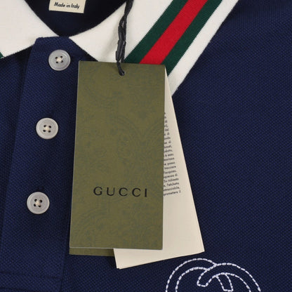 「#2819」Gucci Embroidered lapel POLO on left chest