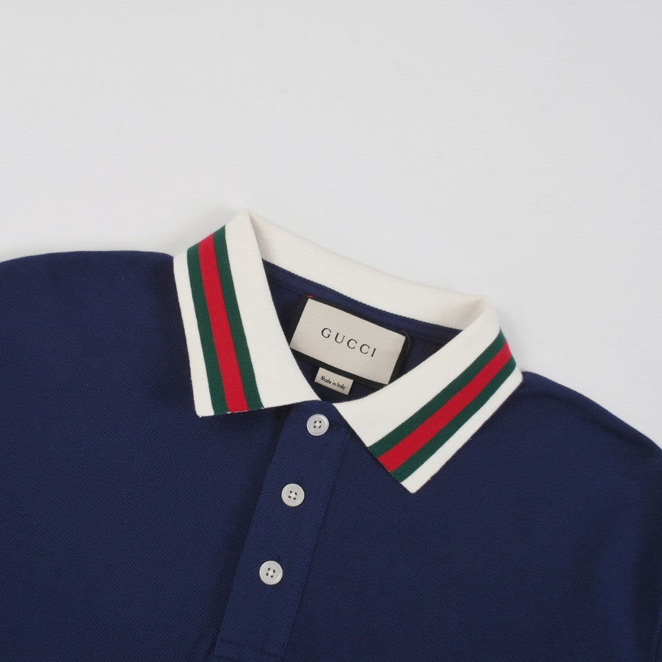 「#2819」Gucci Embroidered lapel POLO on left chest