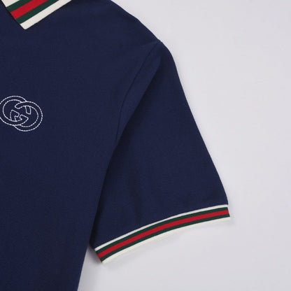 「#2819」Gucci Embroidered lapel POLO on left chest