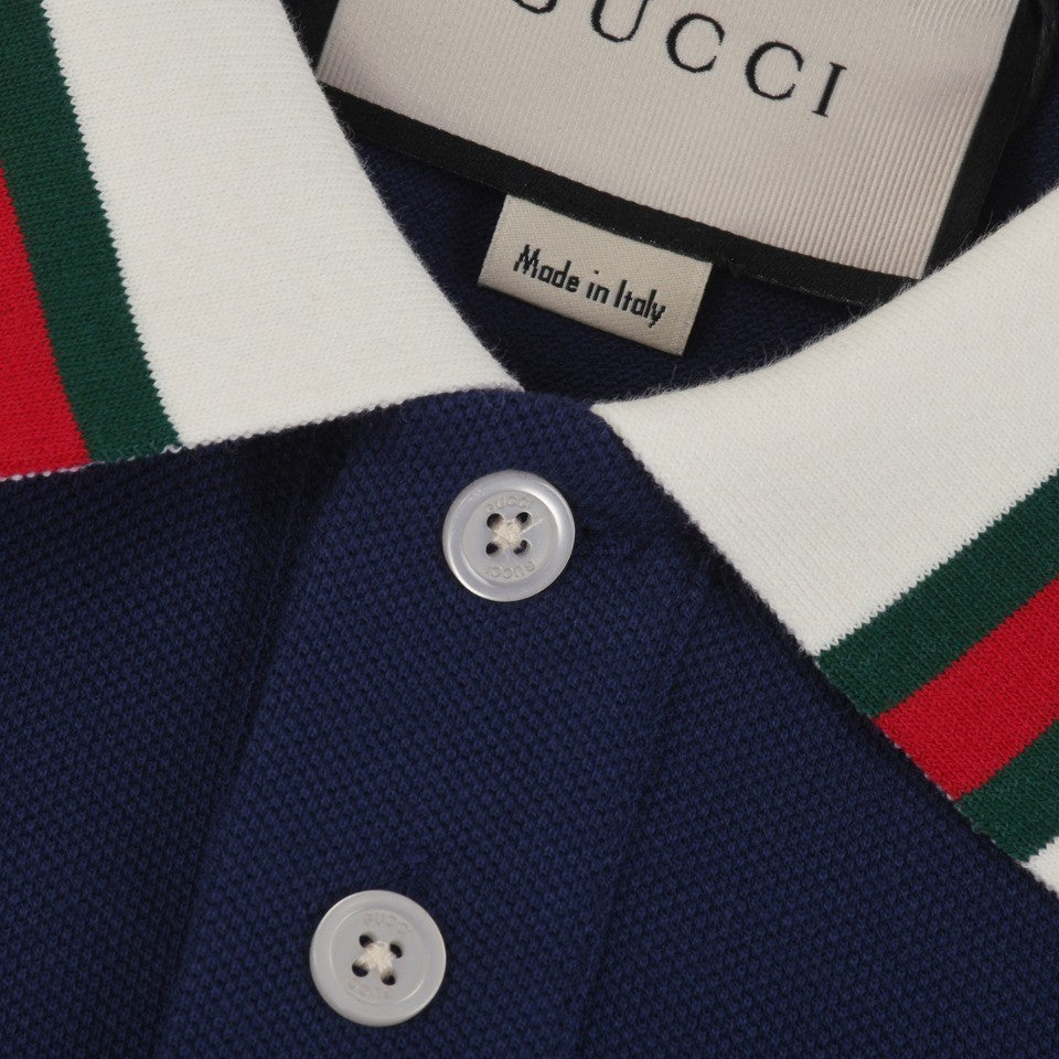 「#2819」Gucci Embroidered lapel POLO on left chest