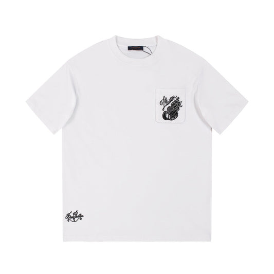 「#2840」Louis Vuitton 24ss new embroidered round neck t-shirt