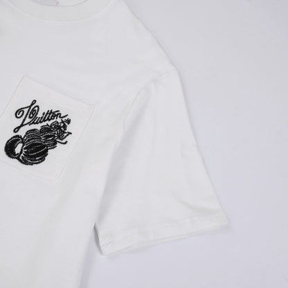 「#2840」Louis Vuitton 24ss new embroidered round neck t-shirt