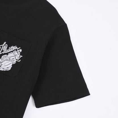「#2841」Louis Vuitton 24ss new embroidered round neck t-shirt