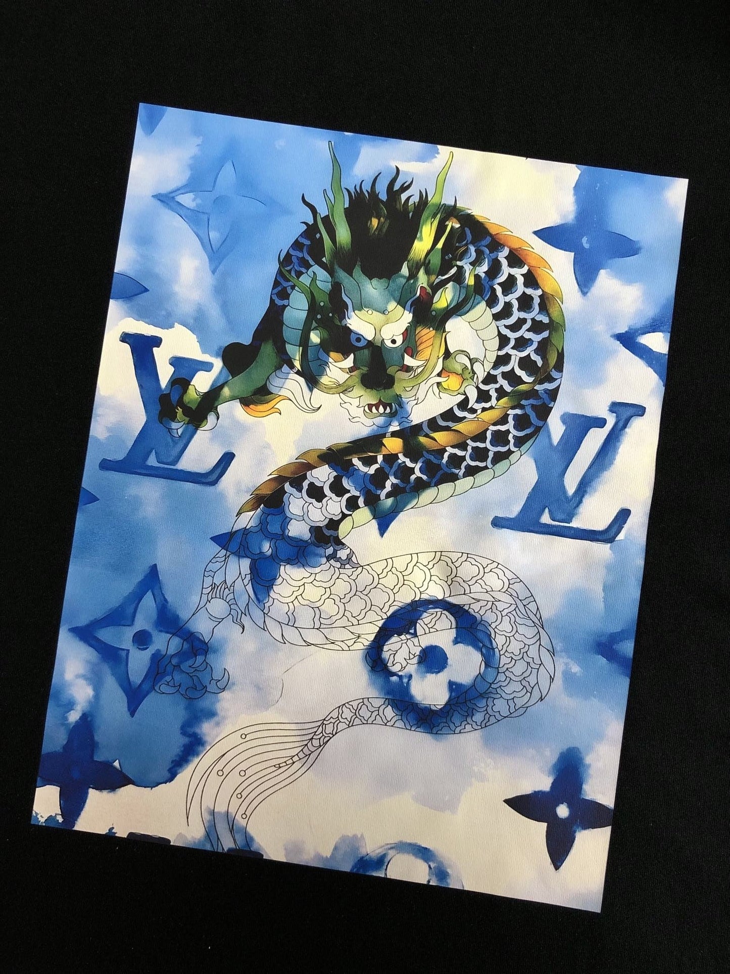 「#2875」Louis Vuitton Dragon Cloud printed T-shirt