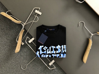 「#2887」Louis Vuitton Three-dimensional foam letter doodle round-neck t-shirt
