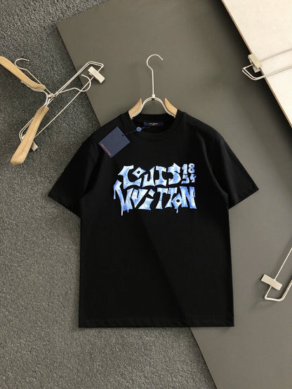 「#2887」Louis Vuitton Three-dimensional foam letter doodle round-neck t-shirt