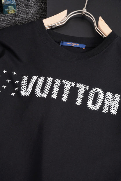 「#2899」Louis Vuitton 24SS early spring new large-scale small aircraft printed t-shirt