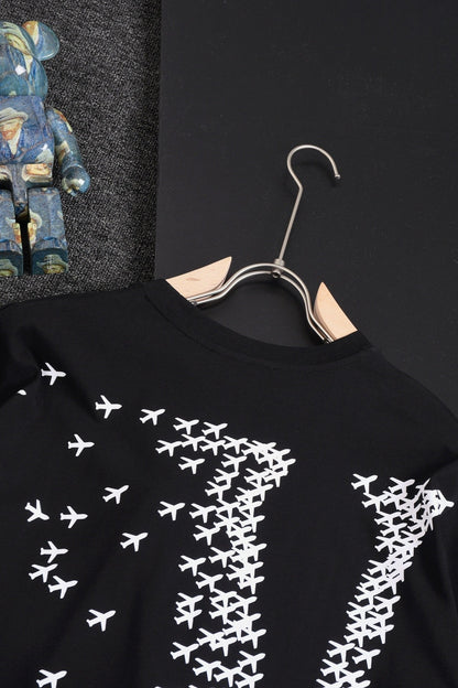 「#2899」Louis Vuitton 24SS early spring new large-scale small aircraft printed t-shirt
