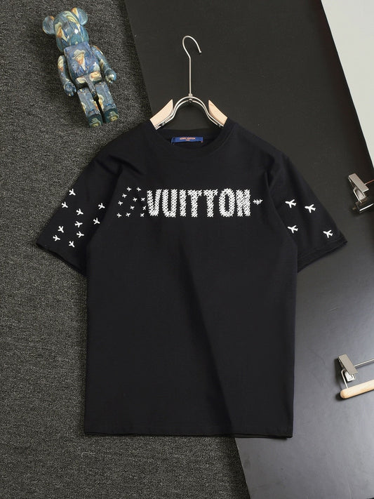 「#2899」Louis Vuitton 24SS early spring new large-scale small aircraft printed t-shirt