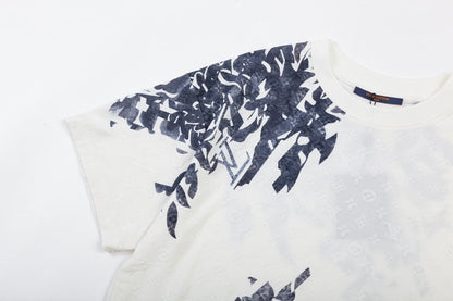 「#3384」Louis Vuitton Presbyterian Jacquard Doodle Logo t-shirt