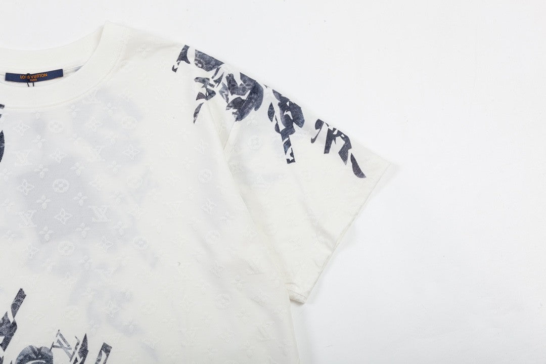 「#3384」Louis Vuitton Presbyterian Jacquard Doodle Logo t-shirt