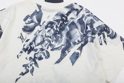 「#3384」Louis Vuitton Presbyterian Jacquard Doodle Logo t-shirt