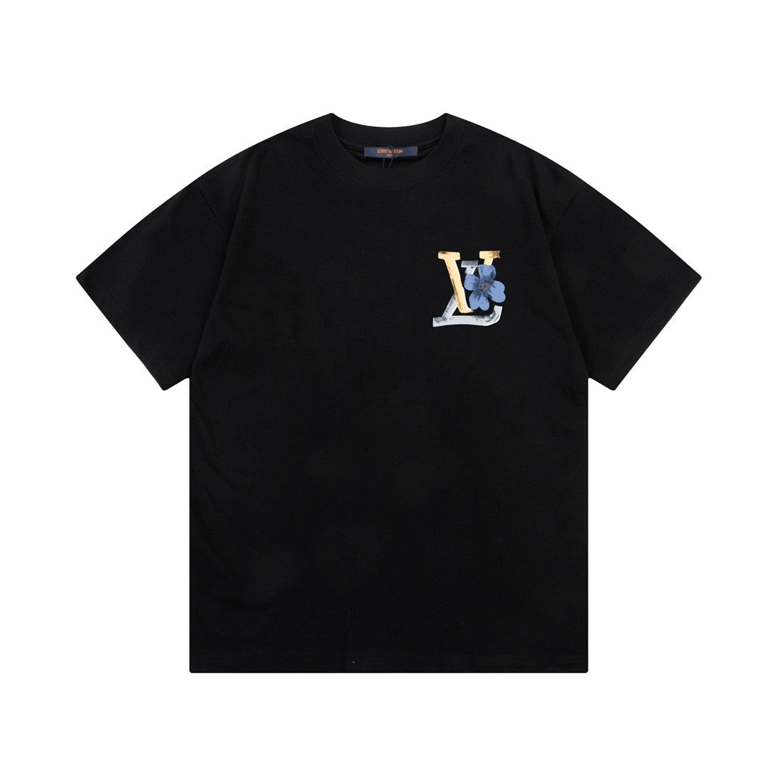 「#3179」Louis Vuitton Flowers printed with colored lettering t-shirt