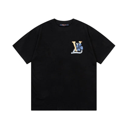 「#3179」Louis Vuitton Flowers printed with colored lettering t-shirt