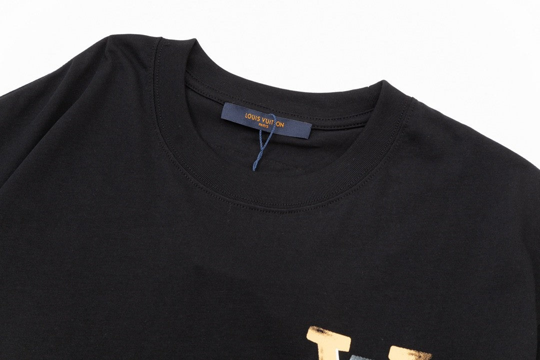 「#3179」Louis Vuitton Flowers printed with colored lettering t-shirt