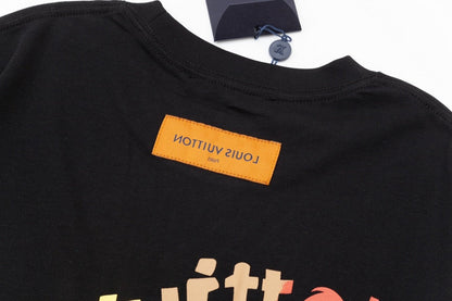 「#3179」Louis Vuitton Flowers printed with colored lettering t-shirt