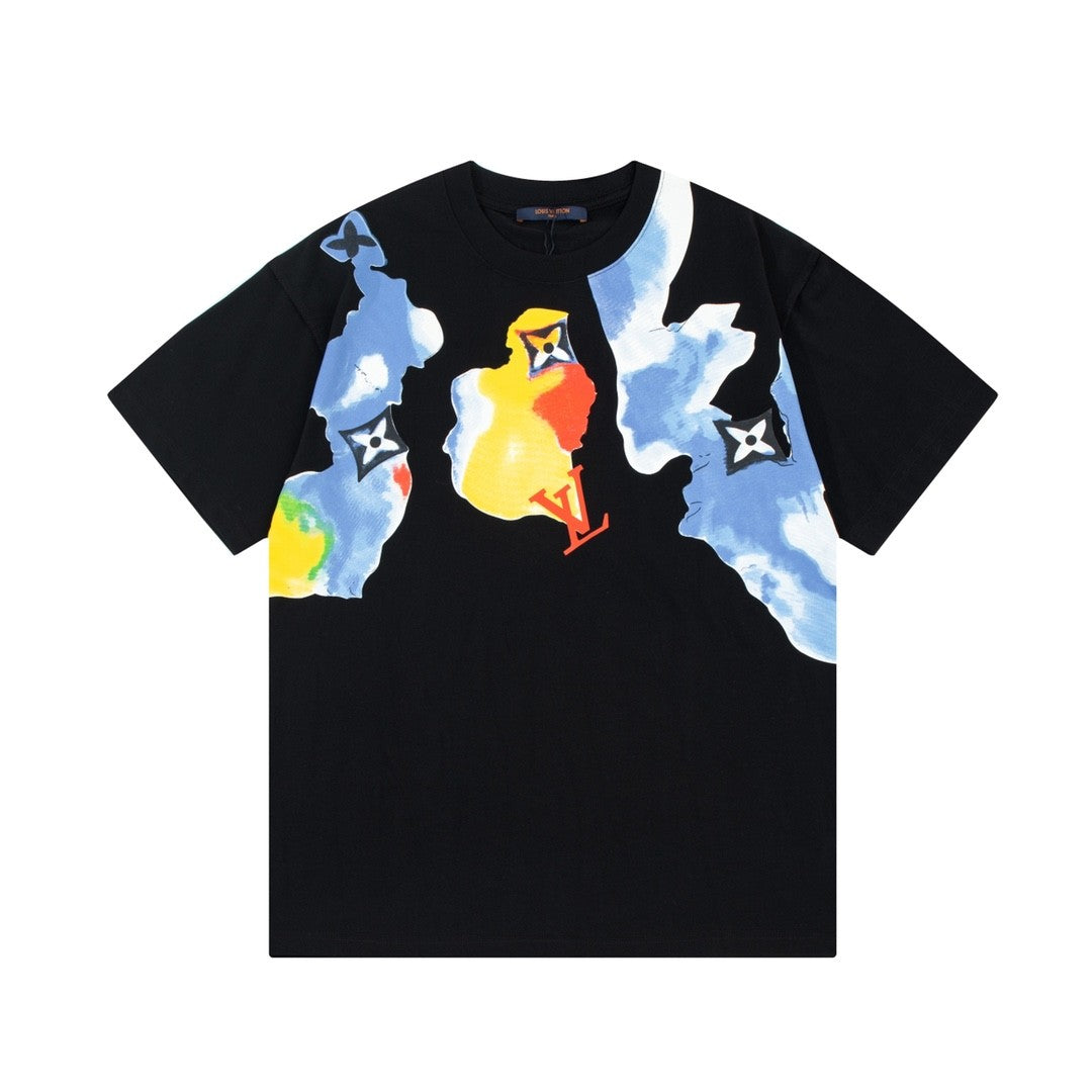 「#3181」Louis Vuitton Watercolor graffiti art printing t-shirt