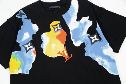 「#3181」Louis Vuitton Watercolor graffiti art printing t-shirt