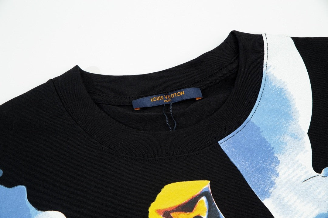 「#3181」Louis Vuitton Watercolor graffiti art printing t-shirt