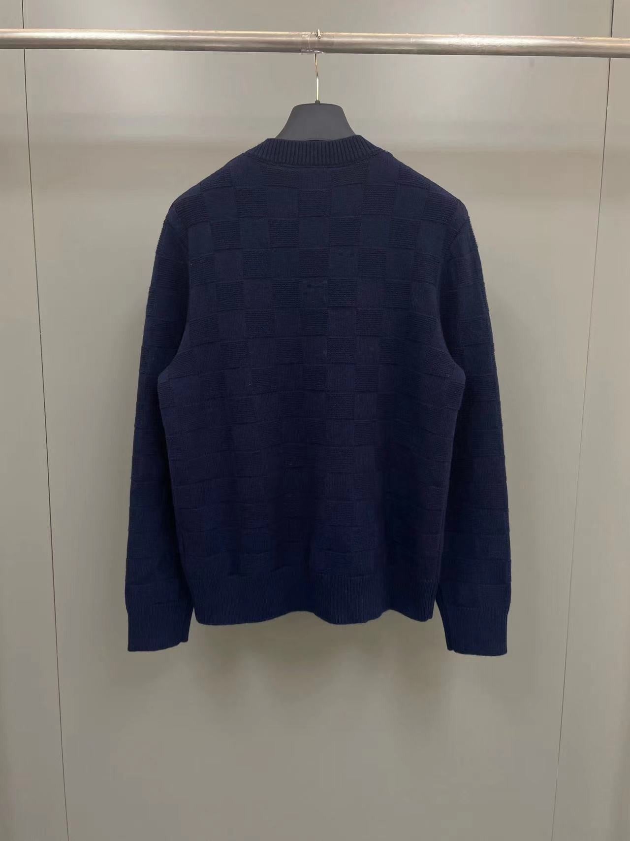 「#3377」Louis Vuitton Beaded Checkerboard Crew Neck Sweater