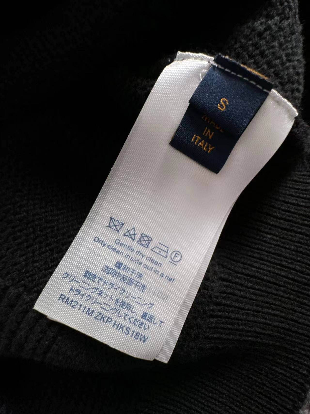 「#3377」Louis Vuitton Beaded Checkerboard Crew Neck Sweater