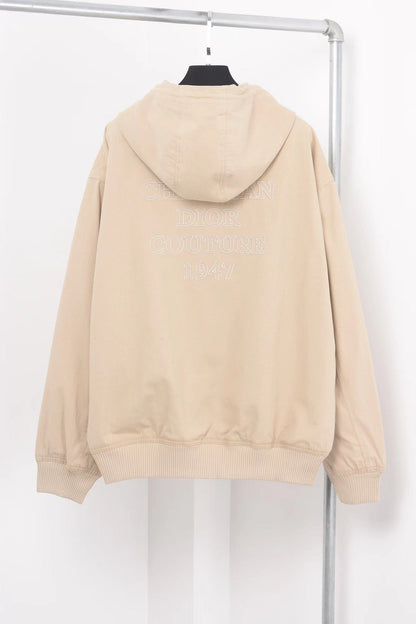 「#3383」Dior monogram embroidered zip-up hooded jacket