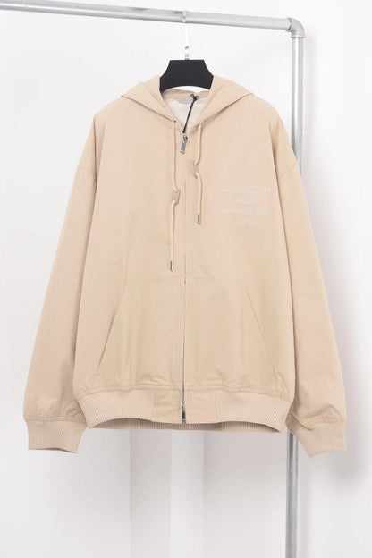 「#3383」Dior monogram embroidered zip-up hooded jacket