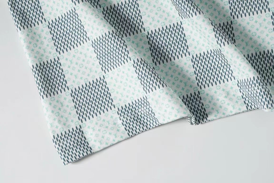 「#3413」Louis Vuitton checkered T-shirt