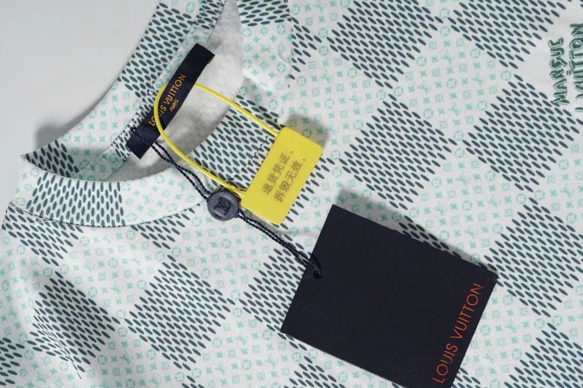 「#3413」Louis Vuitton checkered T-shirt