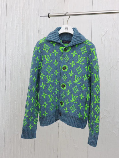 「#3429」Louis Vuitton 24 new colorful yarn full print hooded cardigan