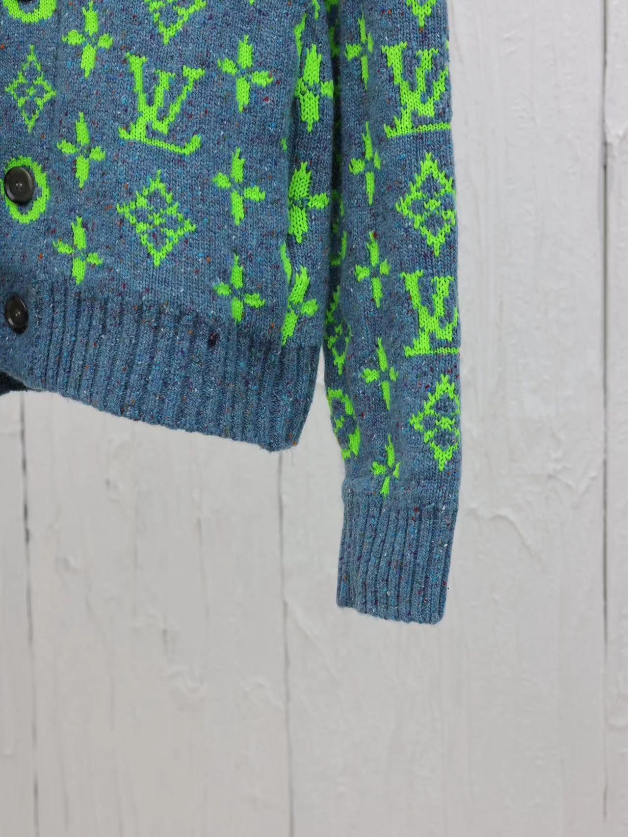 「#3429」Louis Vuitton 24 new colorful yarn full print hooded cardigan