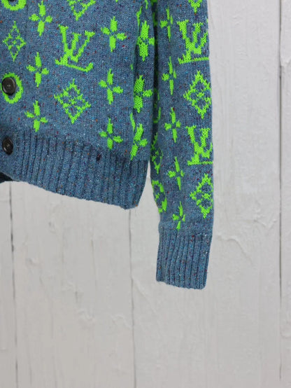 「#3429」Louis Vuitton 24 new colorful yarn full print hooded cardigan
