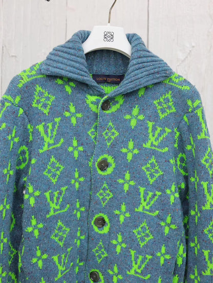 「#3429」Louis Vuitton 24 new colorful yarn full print hooded cardigan