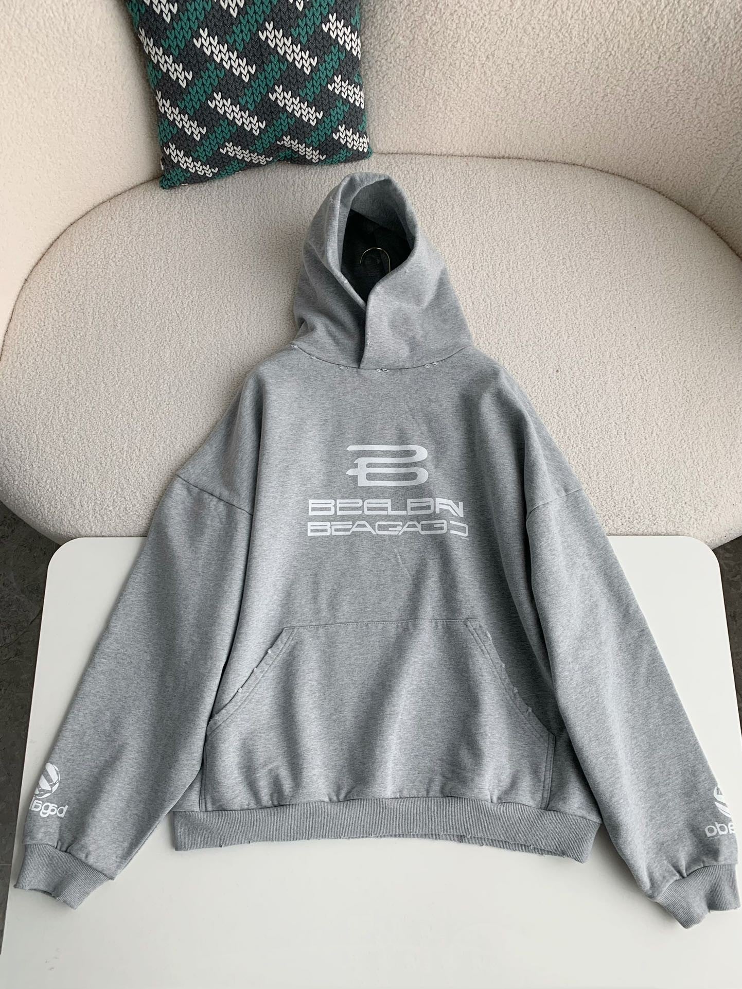「#3483」Balenciaga logo print sports hooded sweatshirt