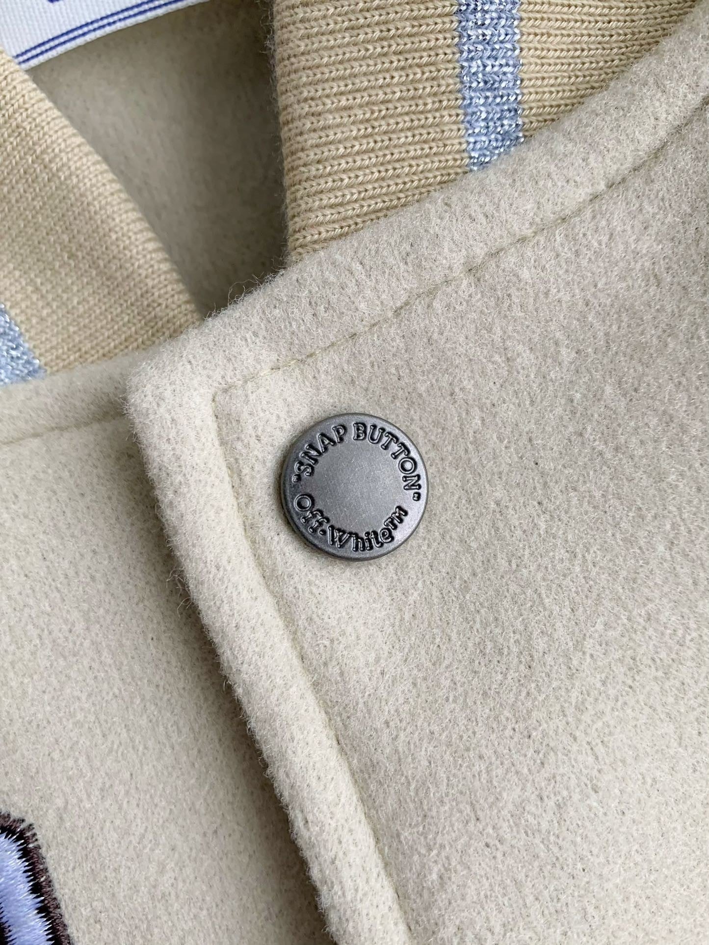 「#3484」OFF-WHITE xAc Milan FW22 Collaborative Colorblock Baseball Jacket