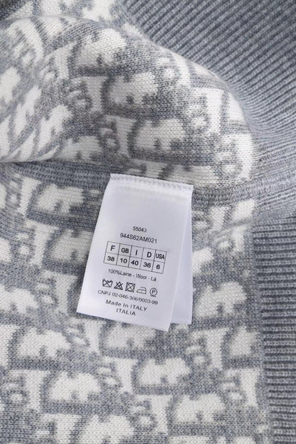「#3498」Dior all-over jacquard reversible wool zip-up hoodie